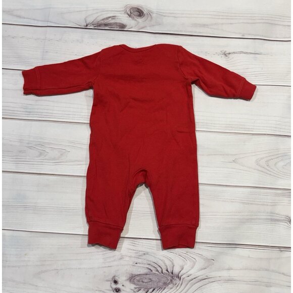 Carter's Baby Boys/Girls "Team Santa" Red Christmas Sleeper Romper 3M - Picture 5 of 6